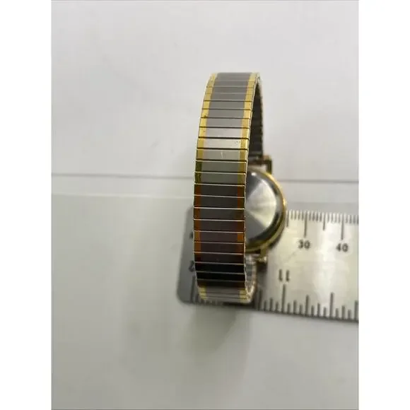 Vintage Montre Mop Dial Stretch Watch Works New Battery - Picture 5 of 6